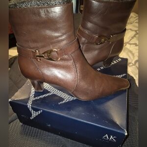 Anne Klein Chocolate Brown Heeled Boots